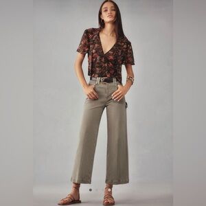 PAIGE Anessa Carpenter High-Rise Wide-Leg Jeans Size 26